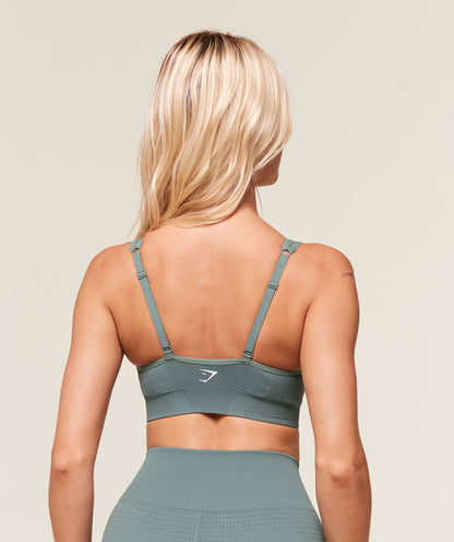 Women's Gymshark Vital V Neck Sports Bra Celeste Blue