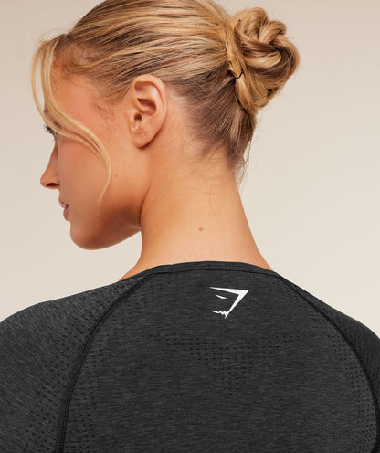 Women's Gymshark Vital Sweetheart Neck Crop Top Black Marl