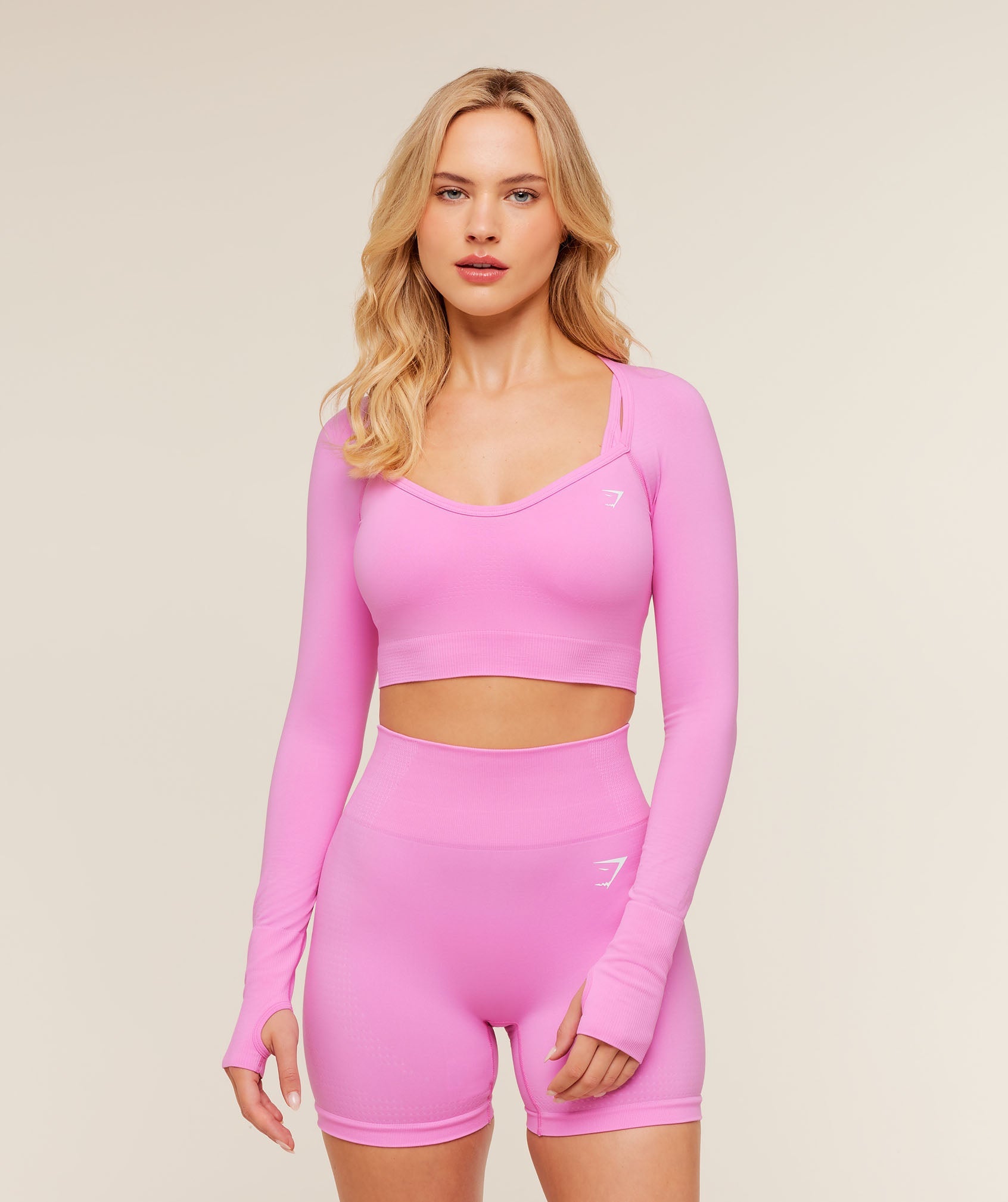 Women's Gymshark Vital Sweetheart Neck Crop Top Focus Pink