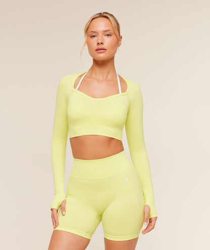 Women's Gymshark Vital Sweetheart Neck Crop Top Sorbet Yellow