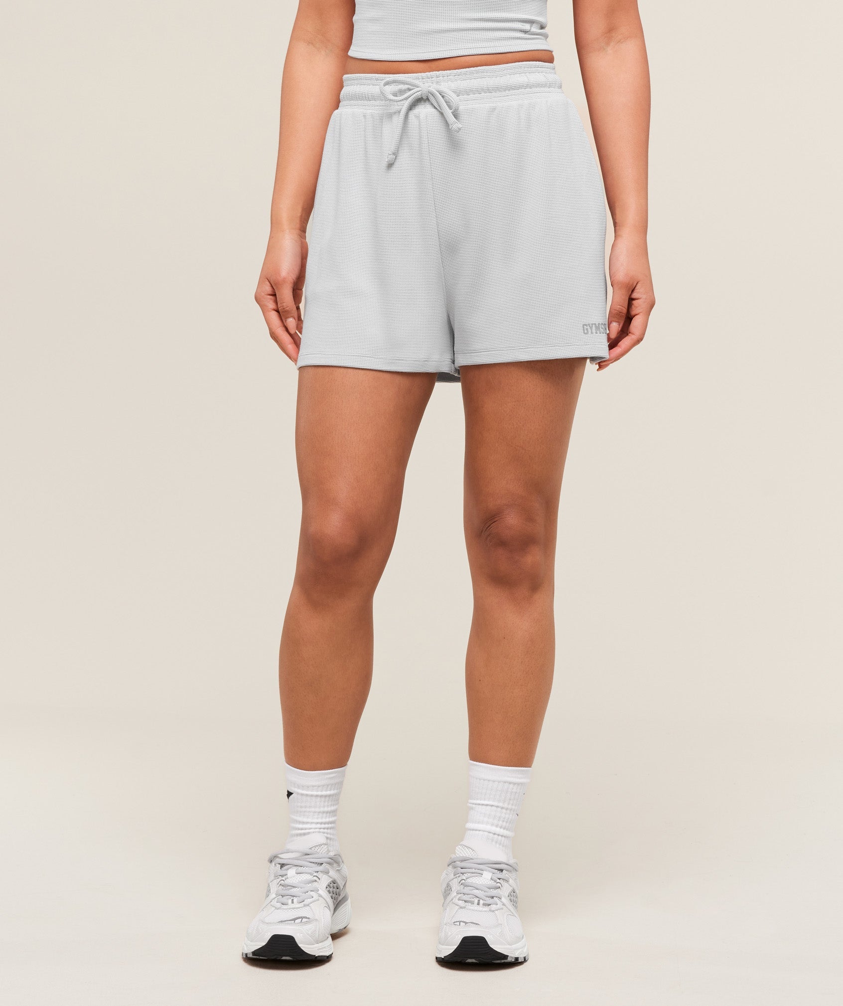 Women's Gymshark Waffle Shorts Light Grey