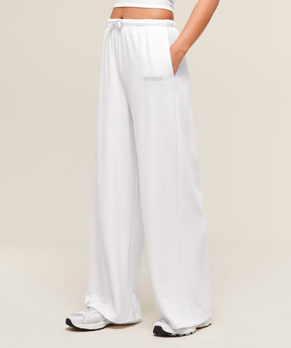 Women's Gymshark Waffle Wide Leg Pants White