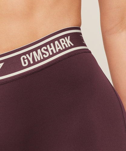 Women's Gymshark Waistband Logo Leggings Cherry Purple