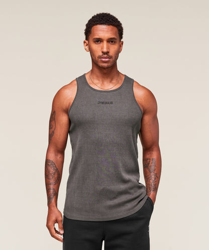 Gymshark Washed Premium Ribbed Tank Onyx Grey