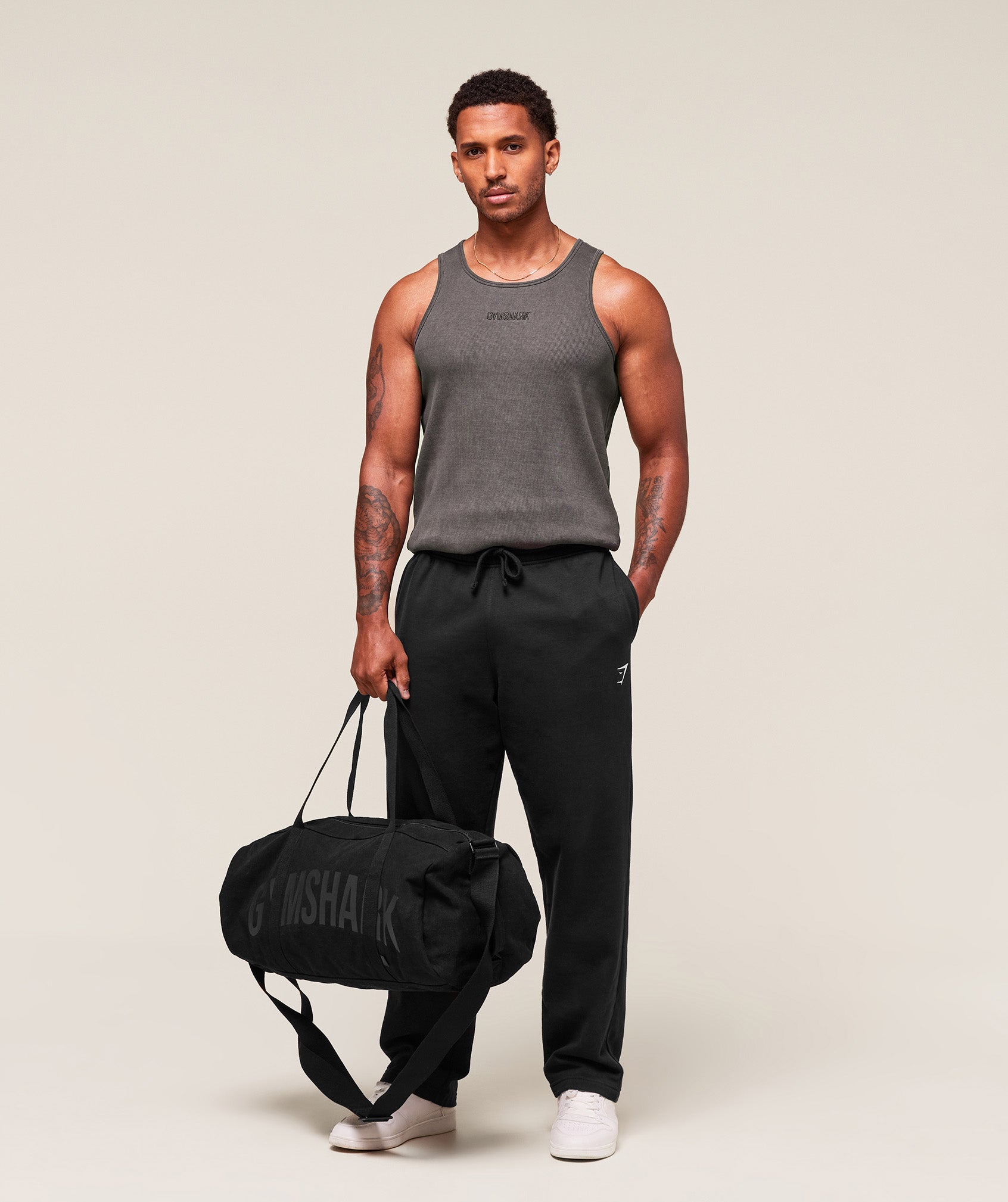 Gymshark Washed Premium Ribbed Tank Onyx Grey