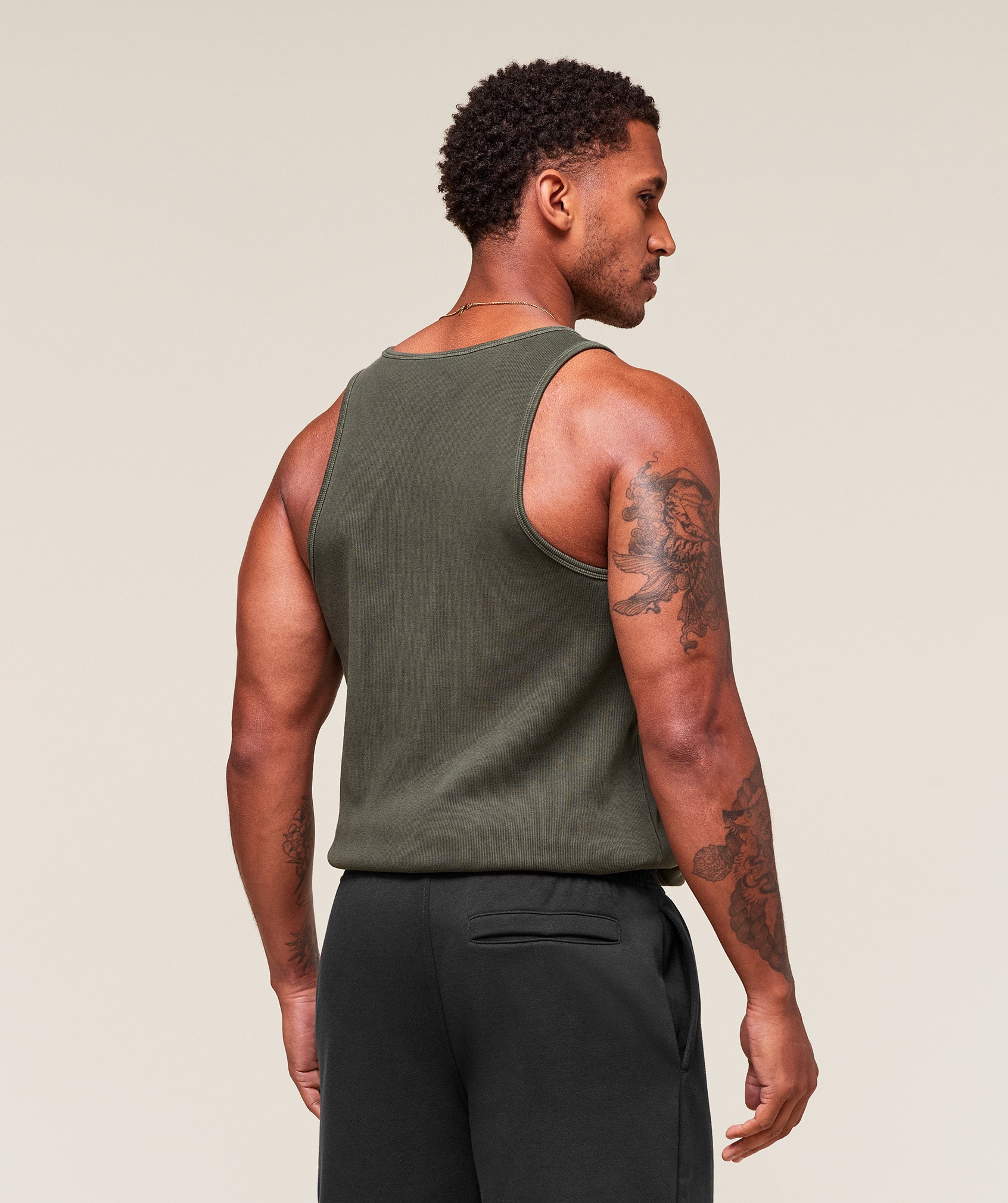 Gymshark Washed Premium Ribbed Tank Strength Green