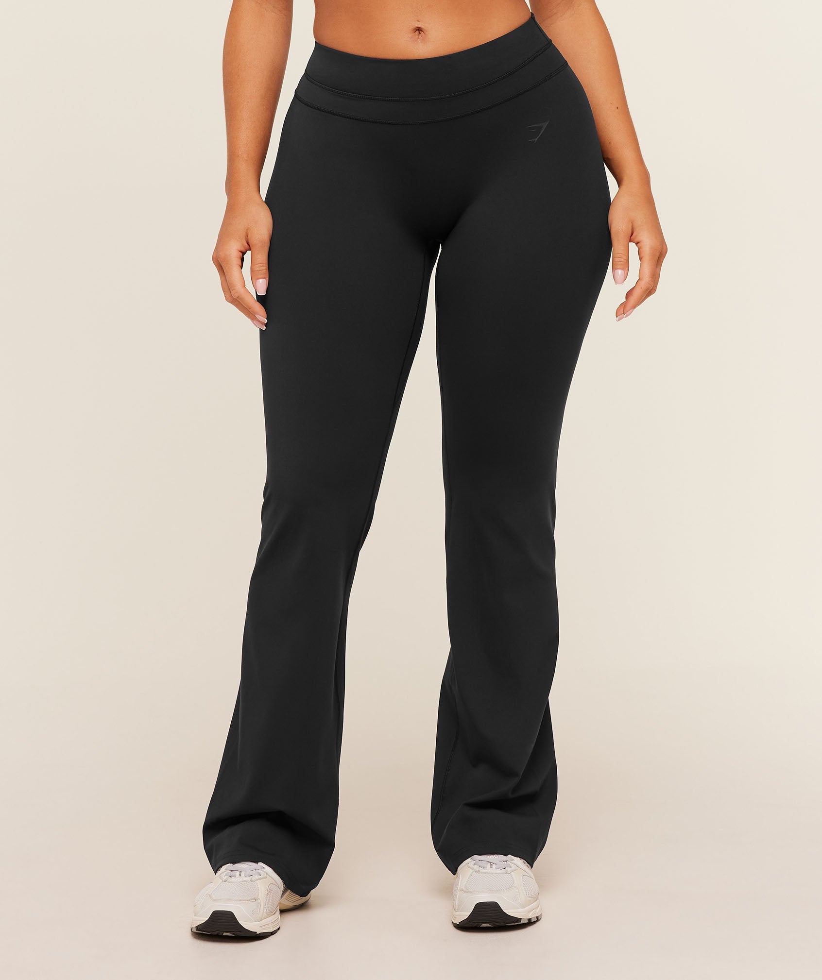 Women's Gymshark Whitney Mid-High Rise Flared Leggings Black