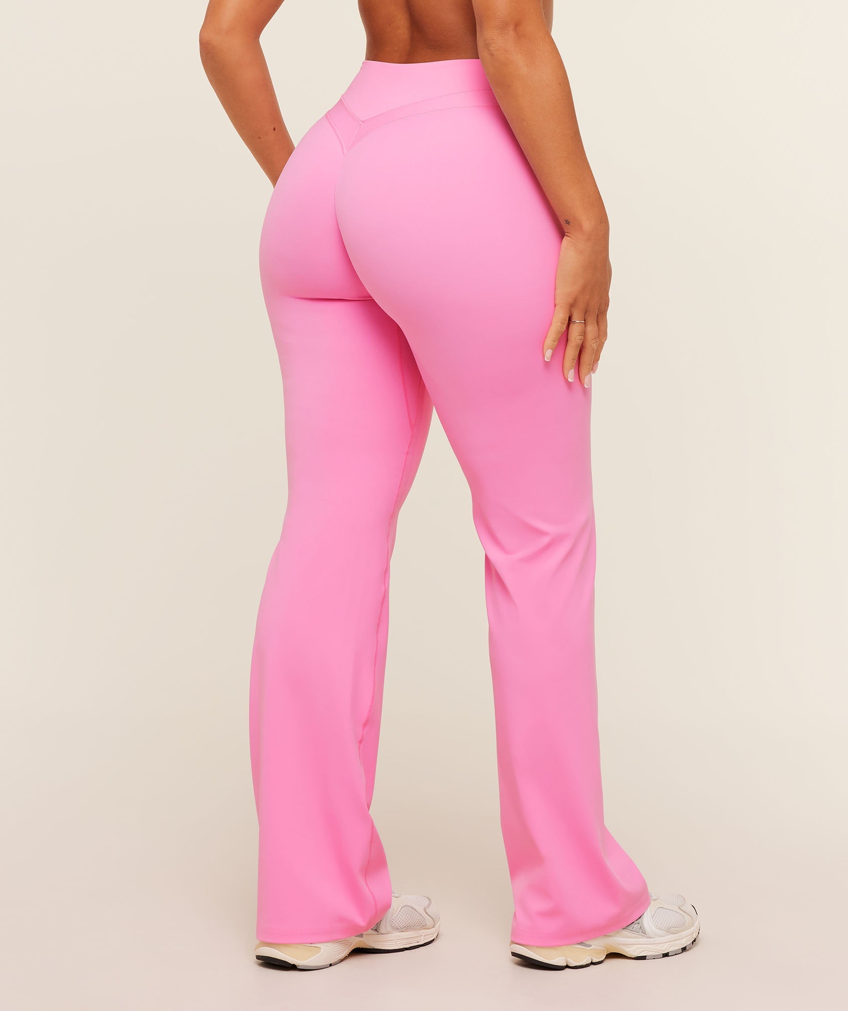 Women's Gymshark Whitney Mid-High Rise Flared Leggings Focus Pink