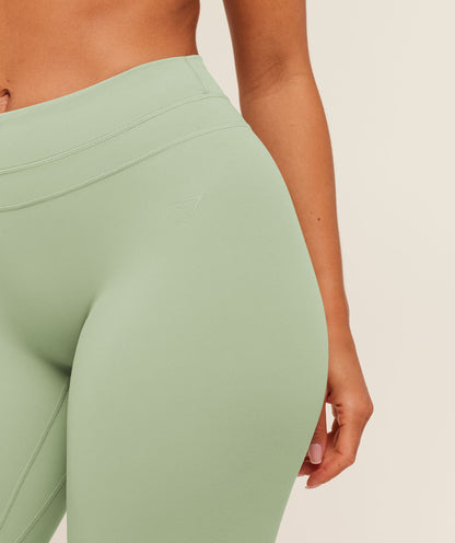 Women's Gymshark Whitney Mid-High Rise Flared Leggings Haze Green