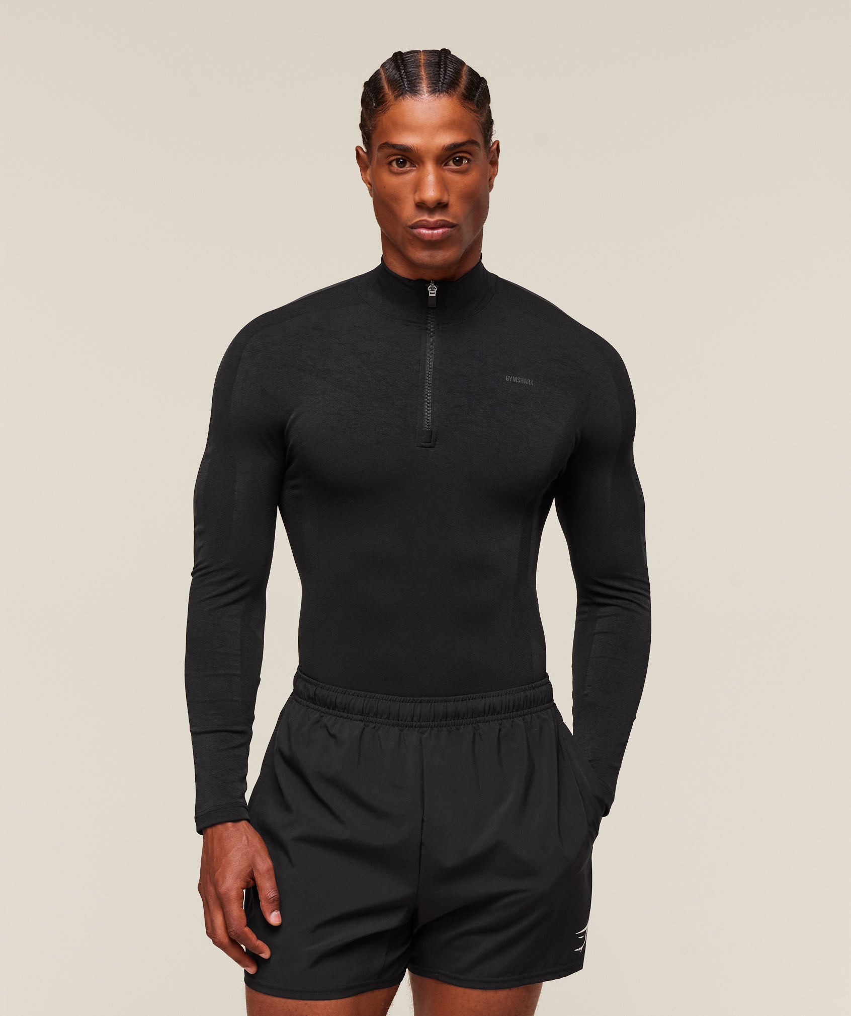 Gymshark Everywear Warp Knit 1/4 Zip Black