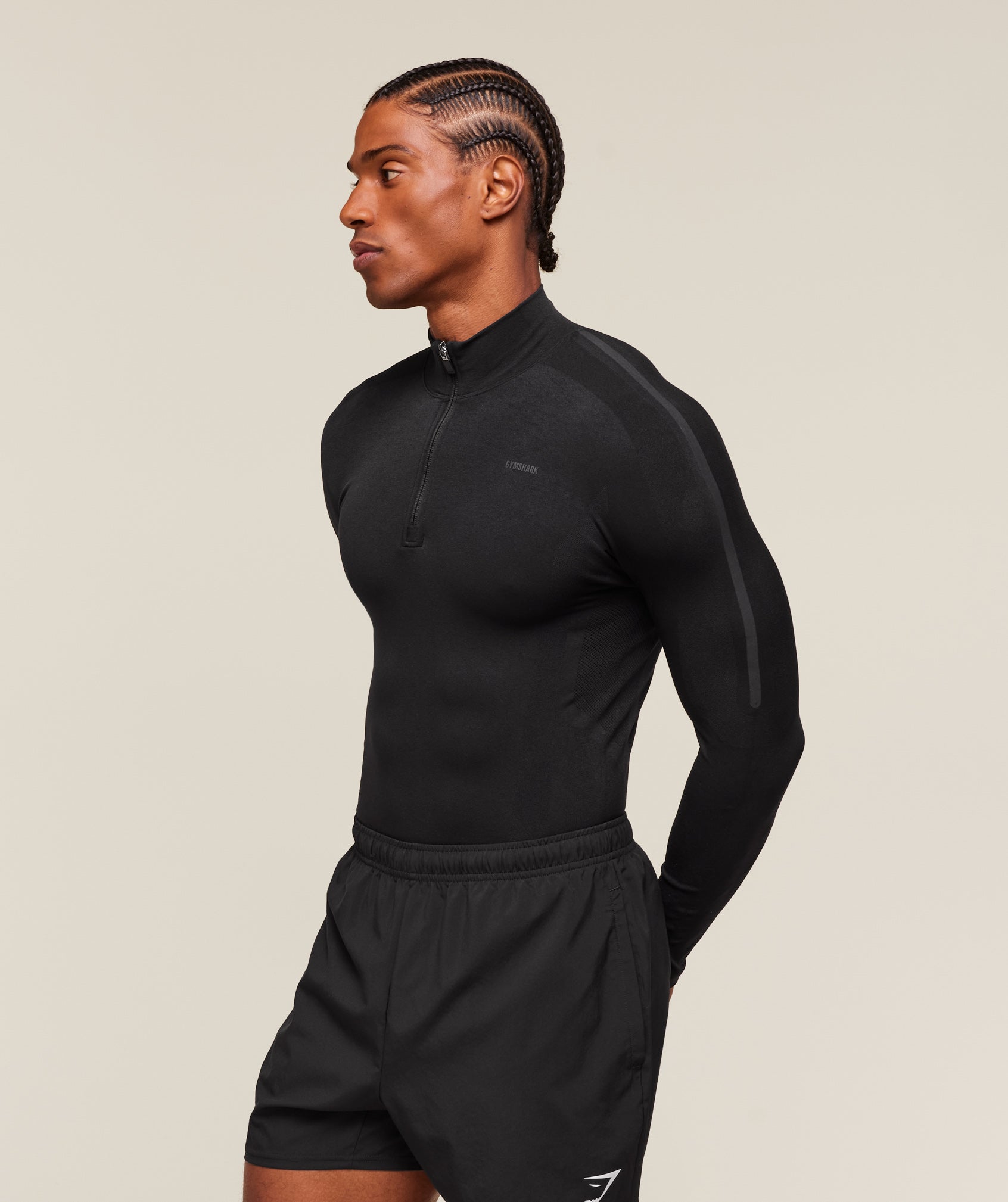 Gymshark Everywear Warp Knit 1/4 Zip Black