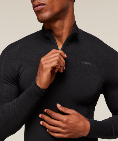 Gymshark Everywear Warp Knit 1/4 Zip Black