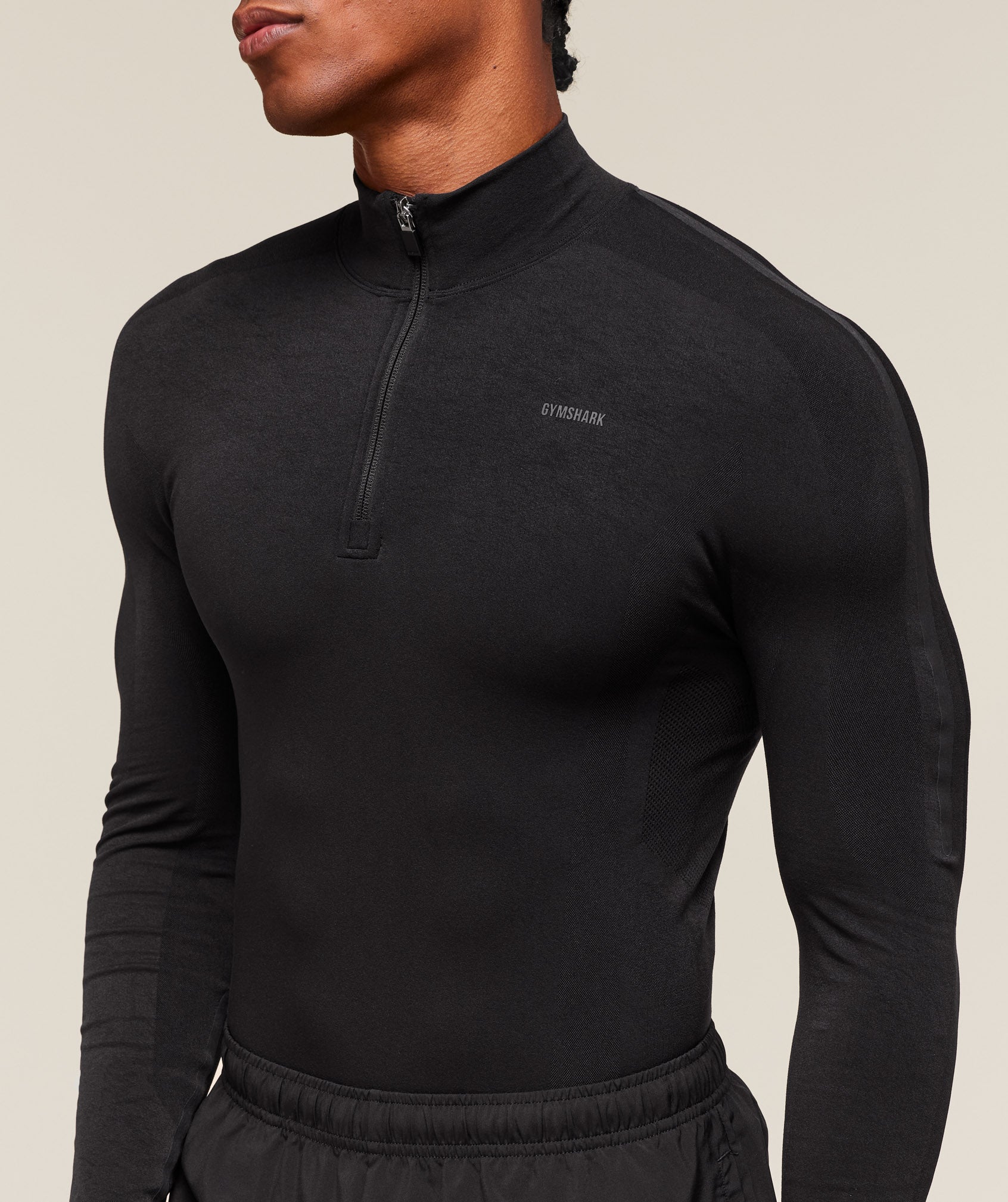 Gymshark Everywear Warp Knit 1/4 Zip Black