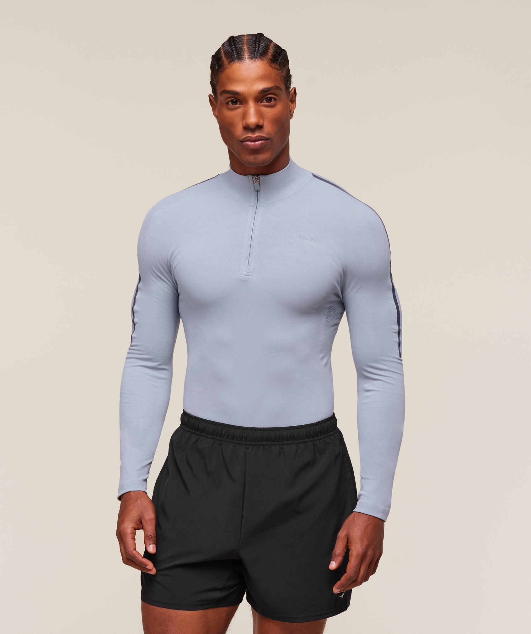 Gymshark Everywear Warp Knit 1/4 Zip Pale Blue