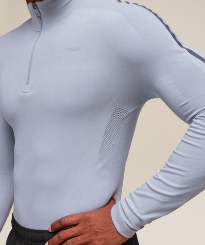 Gymshark Everywear Warp Knit 1/4 Zip Pale Blue