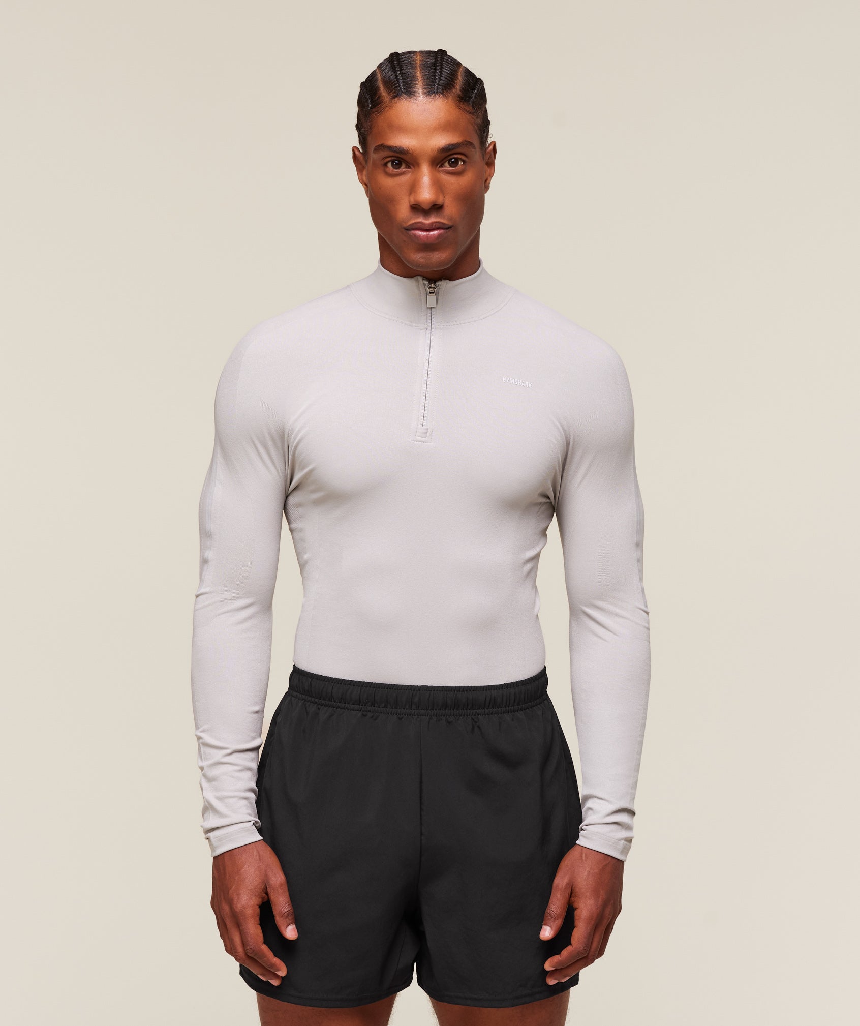 Gymshark Everywear Warp Knit 1/4 Zip Tame Grey