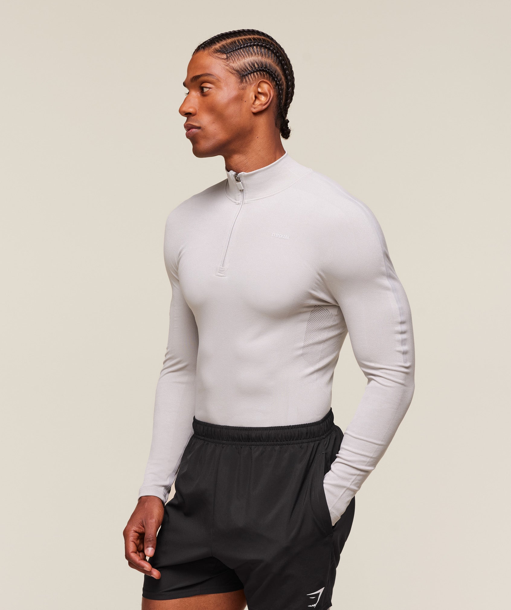 Gymshark Everywear Warp Knit 1/4 Zip Tame Grey