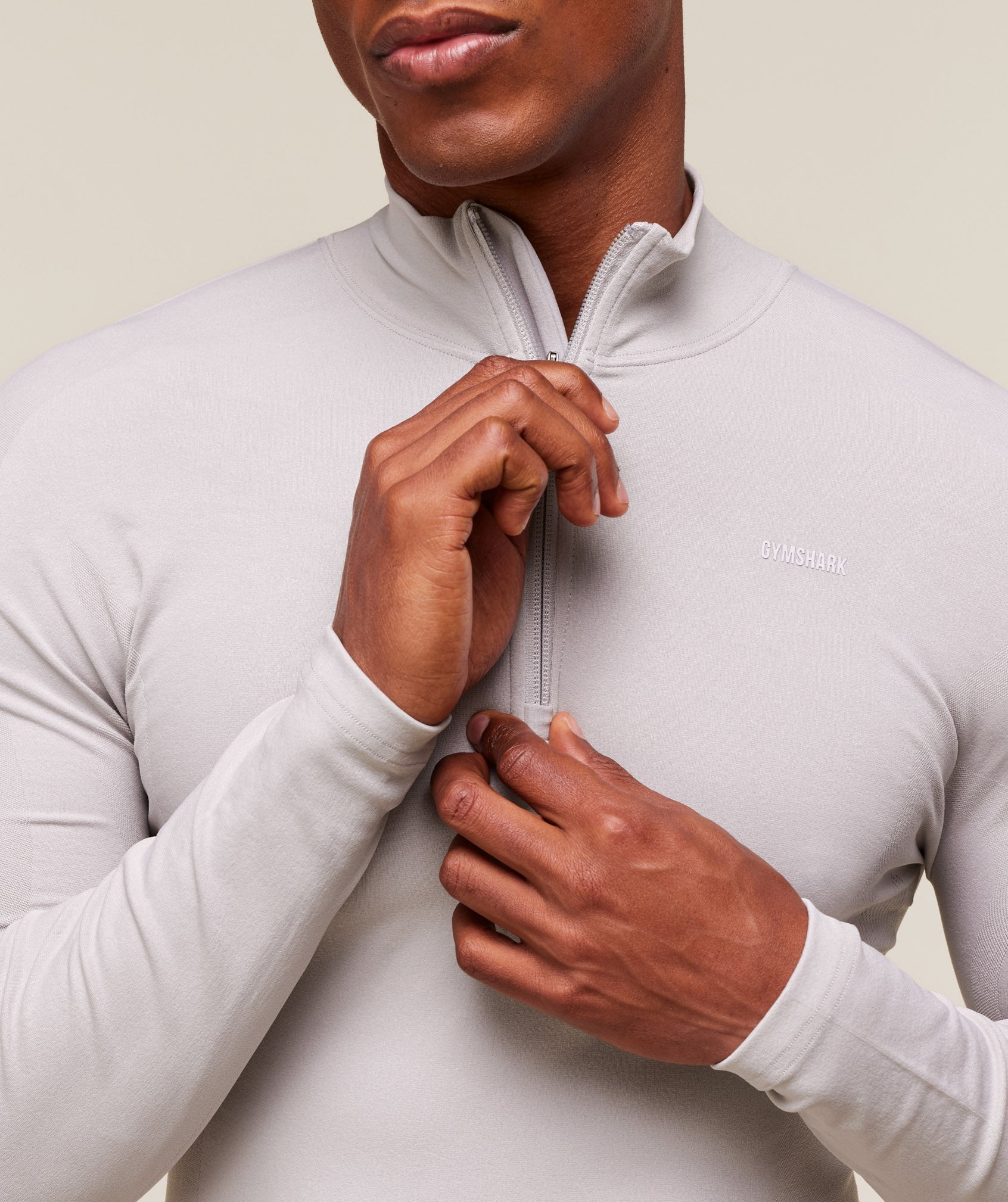 Gymshark Everywear Warp Knit 1/4 Zip Tame Grey