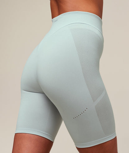 Women's Gymshark Everywear Warp Knit Cycling Shorts Frost Blue