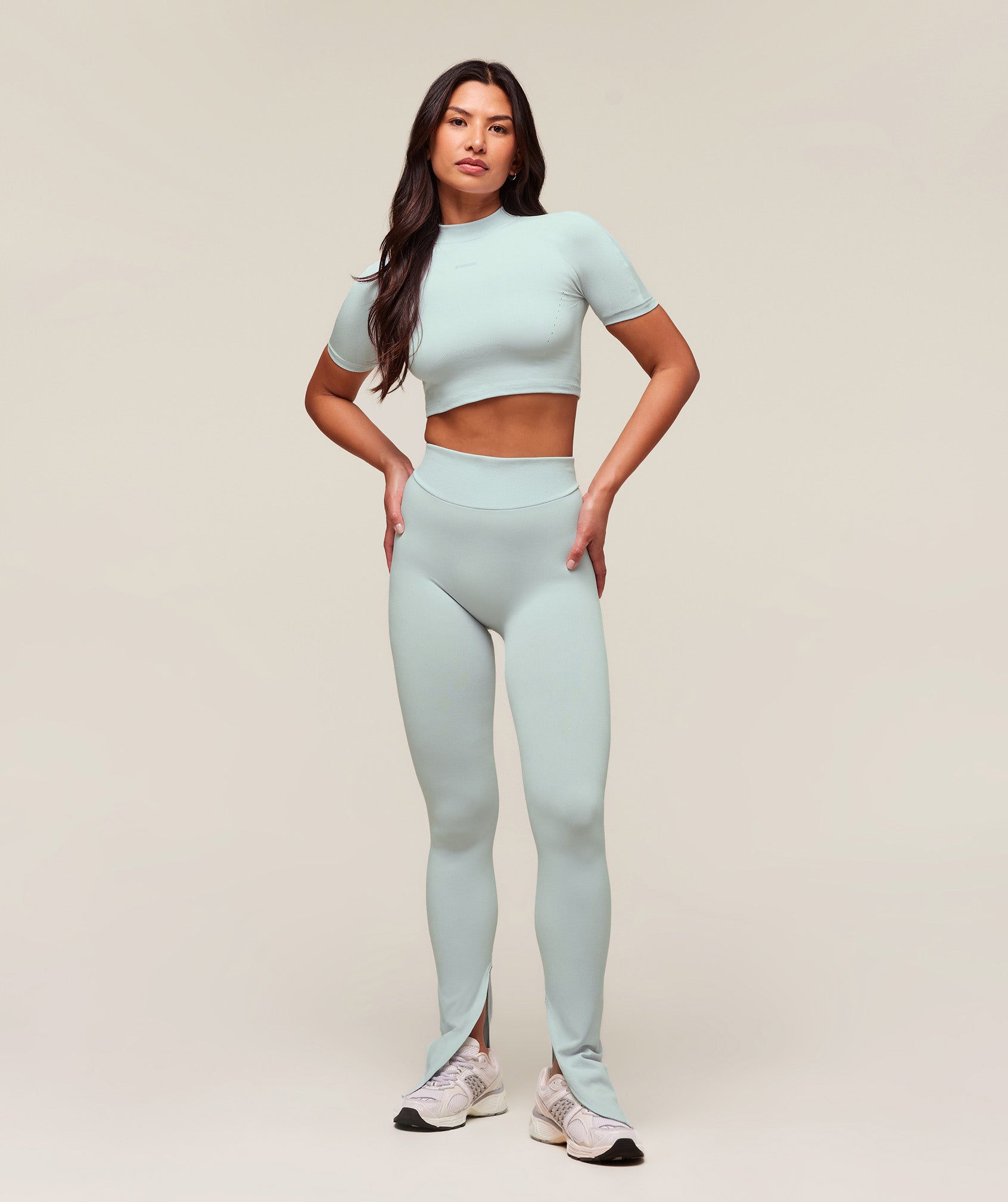 Women's Gymshark Everywear Warp Knit Flare Leggings Frost Blue