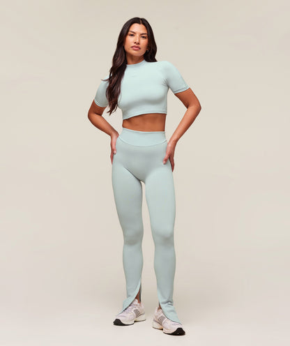 Women's Gymshark Everywear Warp Knit Flare Leggings Frost Blue