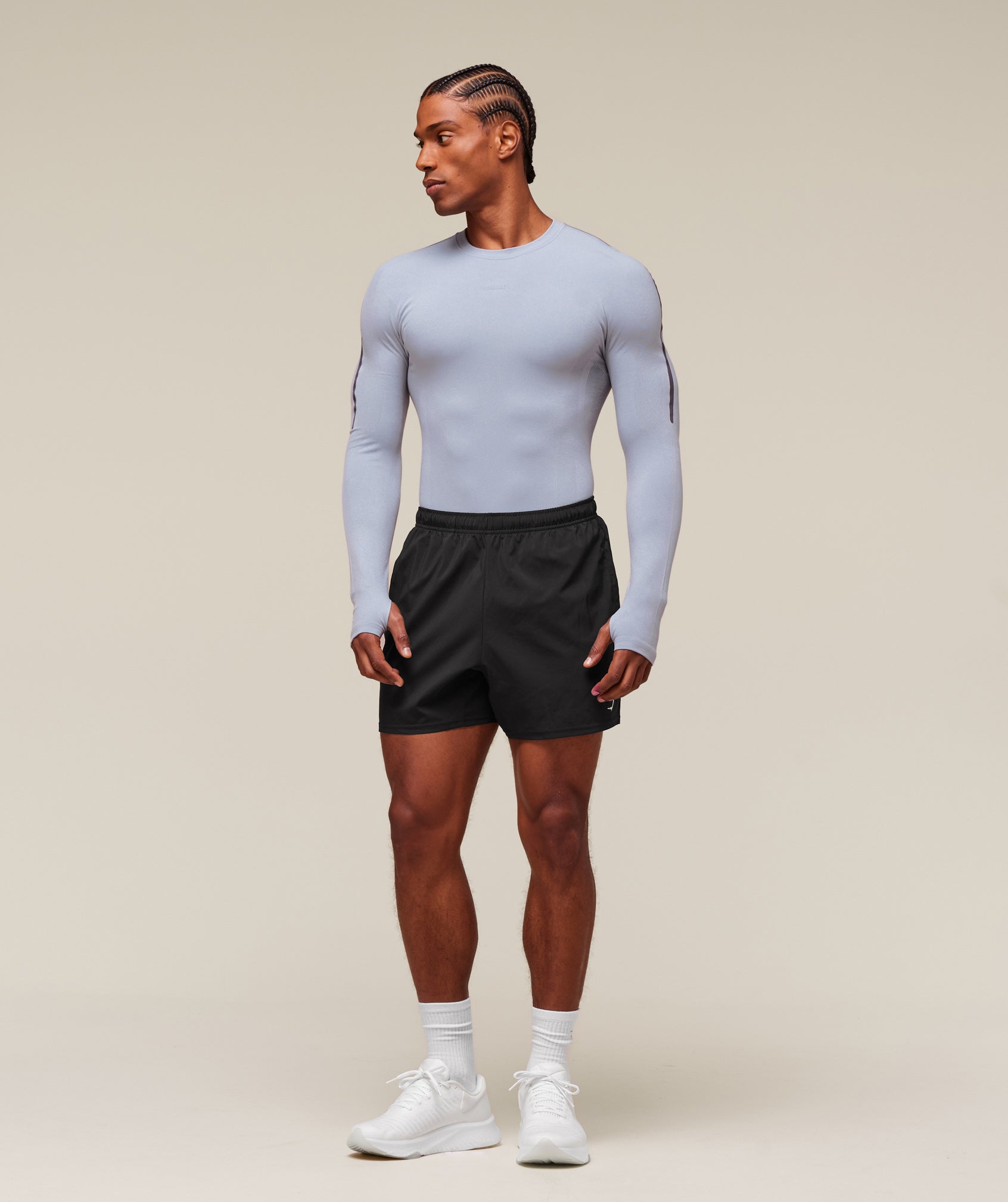 Gymshark Everywear Warp Knit Ls T-Shirt Pale Blue