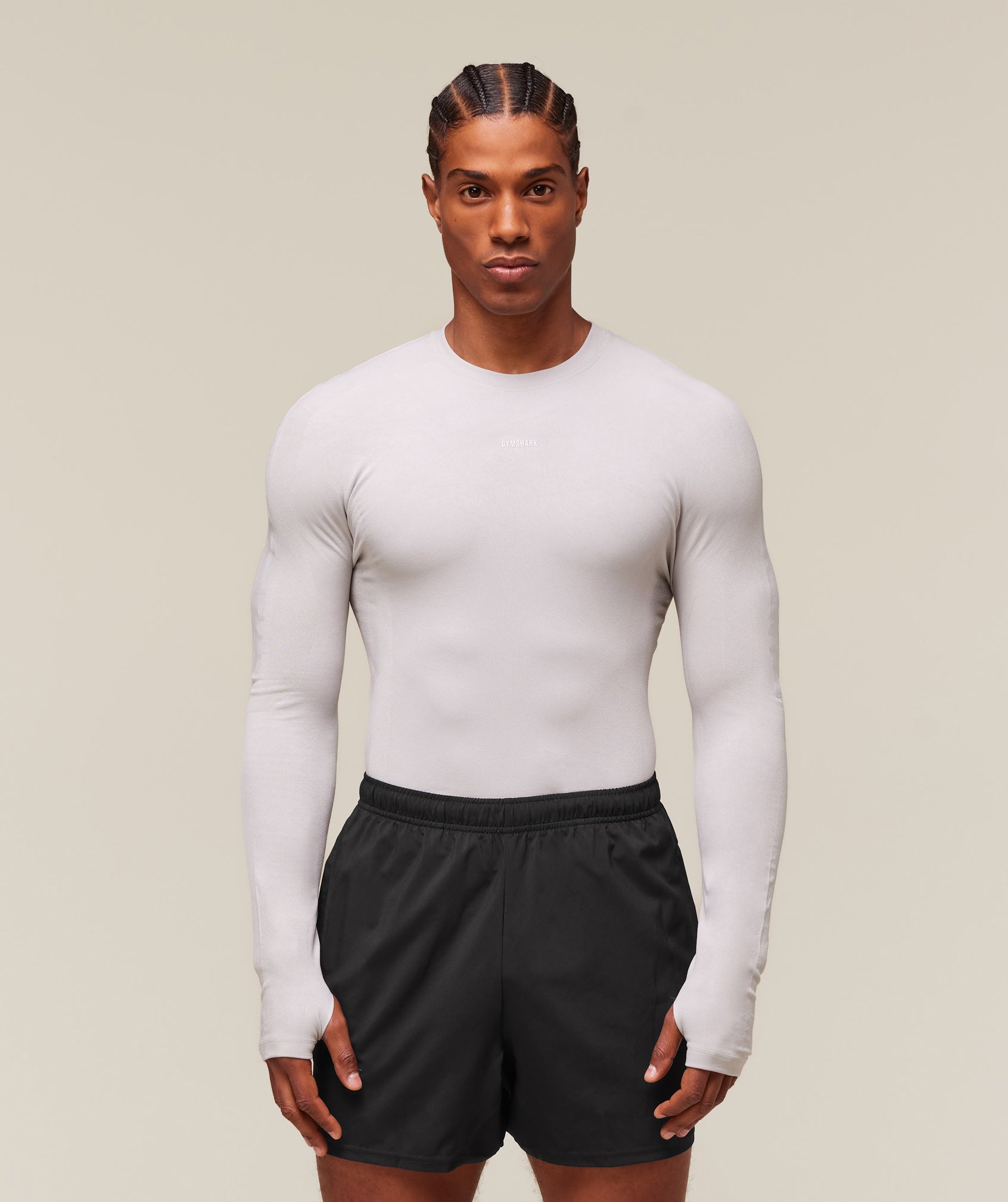 Gymshark Everywear Warp Knit Ls T-Shirt Tame Grey