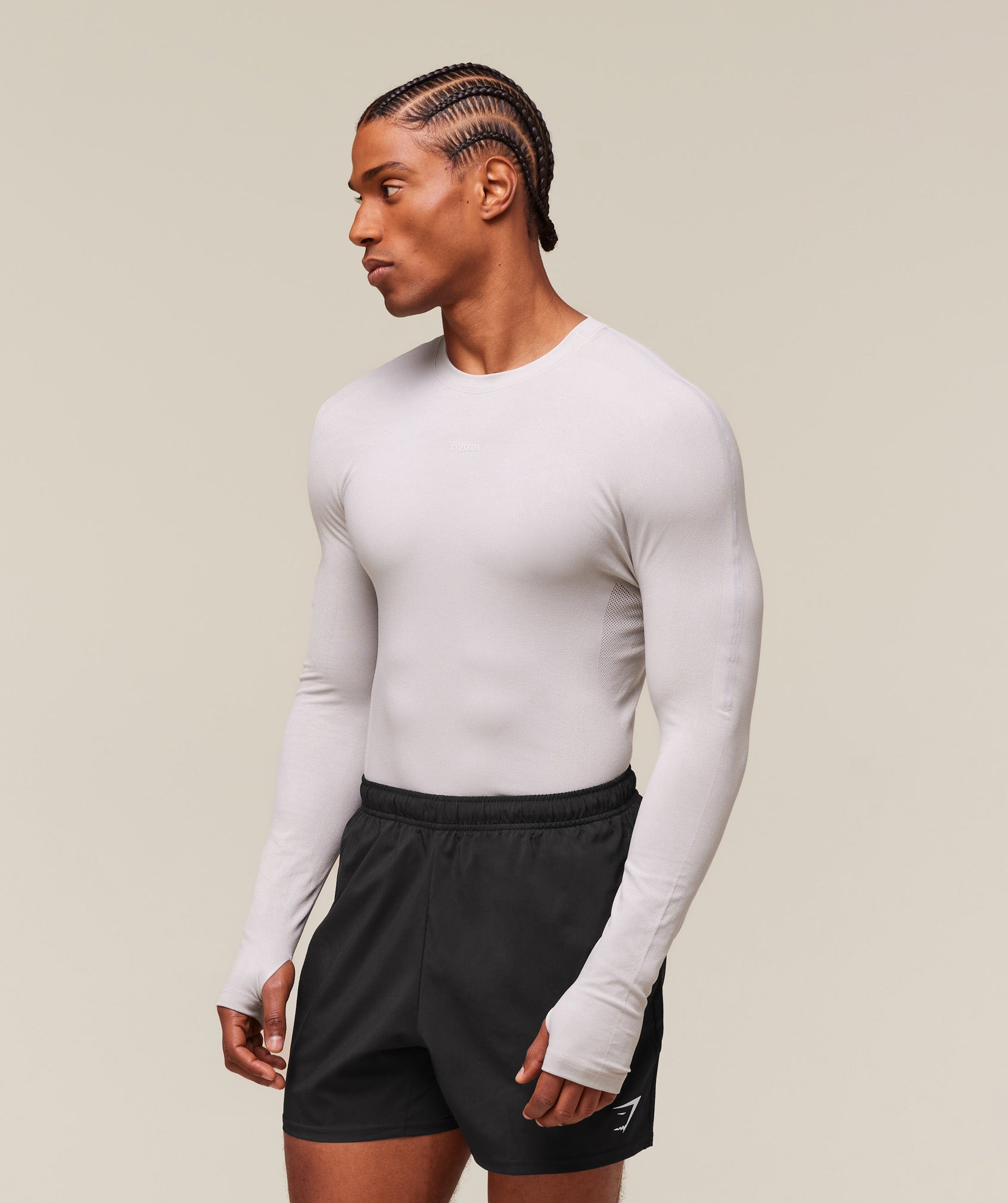 Gymshark Everywear Warp Knit Ls T-Shirt Tame Grey