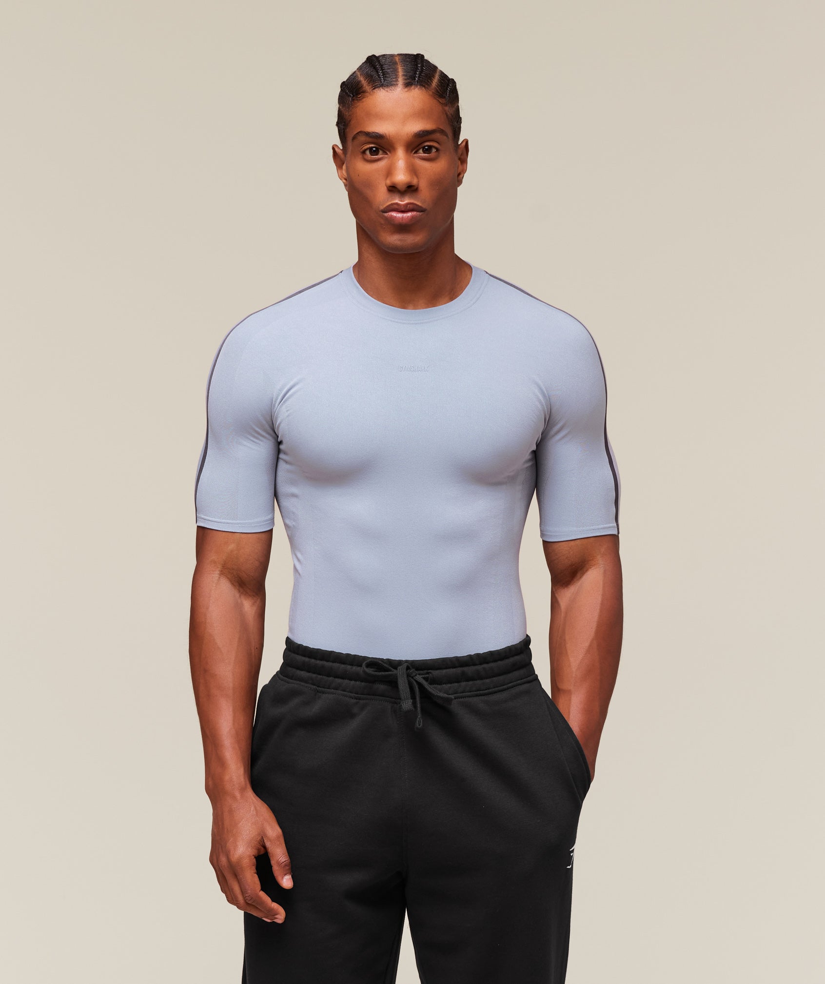 Gymshark Everywear Warp Knit T-Shirt Pale Blue