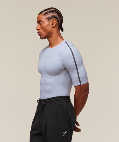 Gymshark Everywear Warp Knit T-Shirt Pale Blue