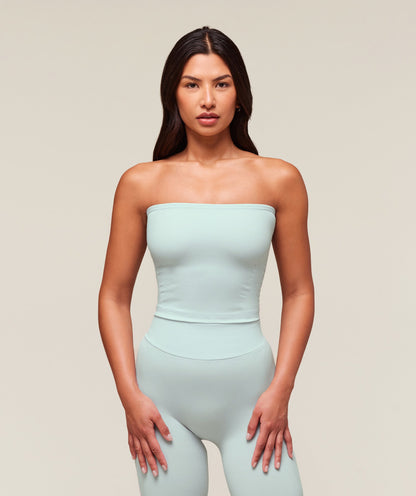 Women's Gymshark Everywear Warp Knit Tube Top Frost Blue