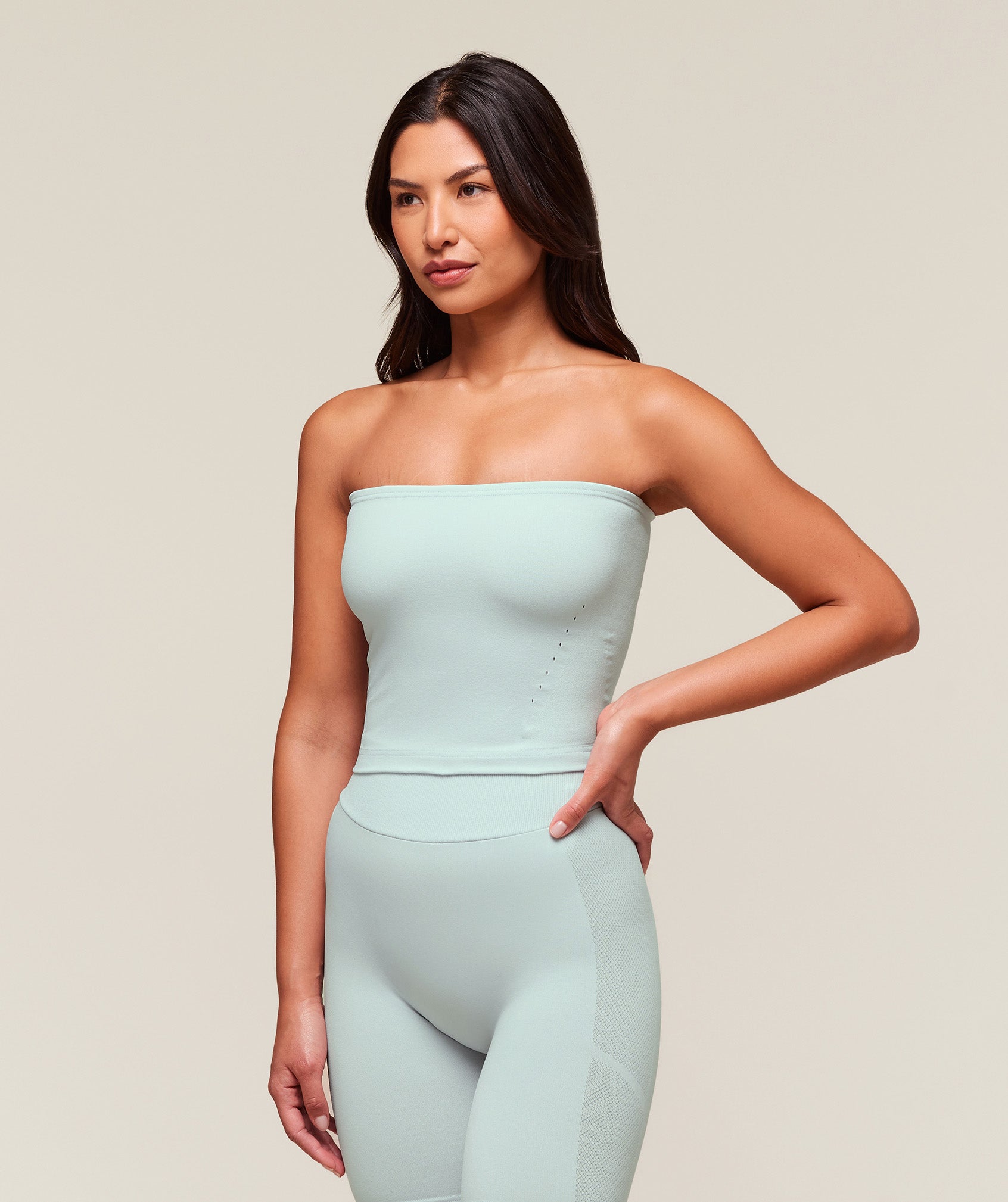 Women's Gymshark Everywear Warp Knit Tube Top Frost Blue