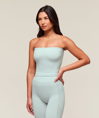 Women's Gymshark Everywear Warp Knit Tube Top Frost Blue