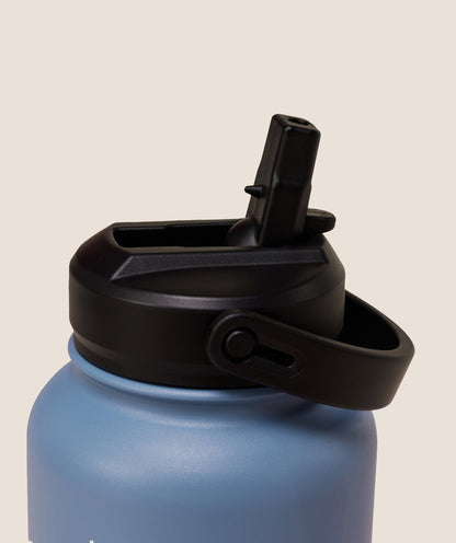 Women's Gymshark Metal Insulated Straw Bottle 1L Worn Blue