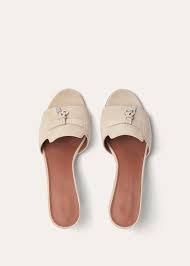 Loro Piana Summer Charms Sandal Suede Goatskin Raw Cashmere