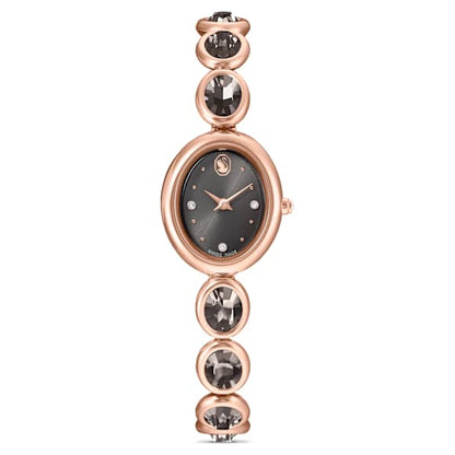 Swarovski Imber Oval Watch Swiss Made Metal Bracelet Black Rose Gold-Tone Finish SW5754814