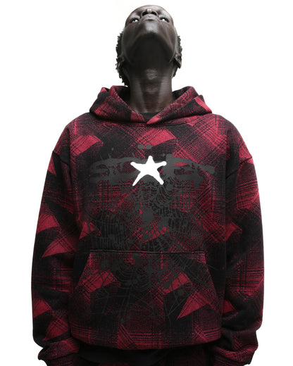 Sp5der Plaid Splatt Hoodie