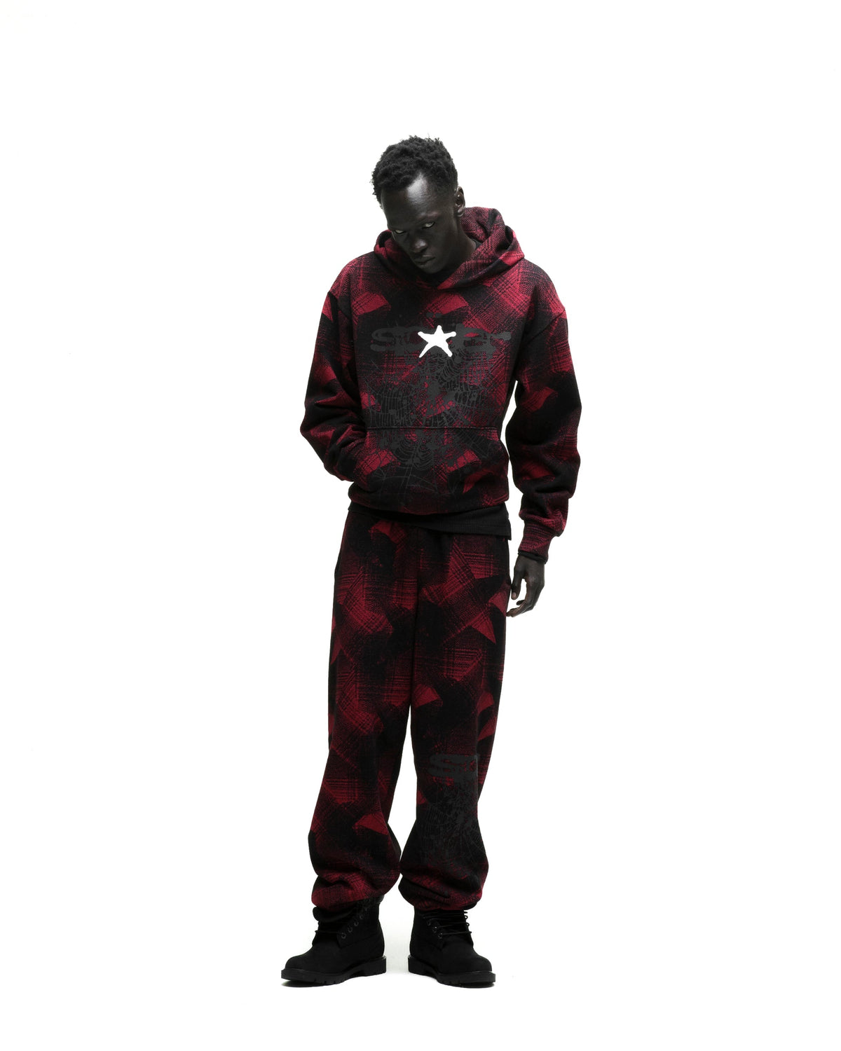 Sp5der Plaid Splatt Hoodie