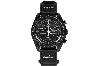 Swatch X Omega Bioceramic Moonswatch Mission To The Moonphase 'Black Snoopy'