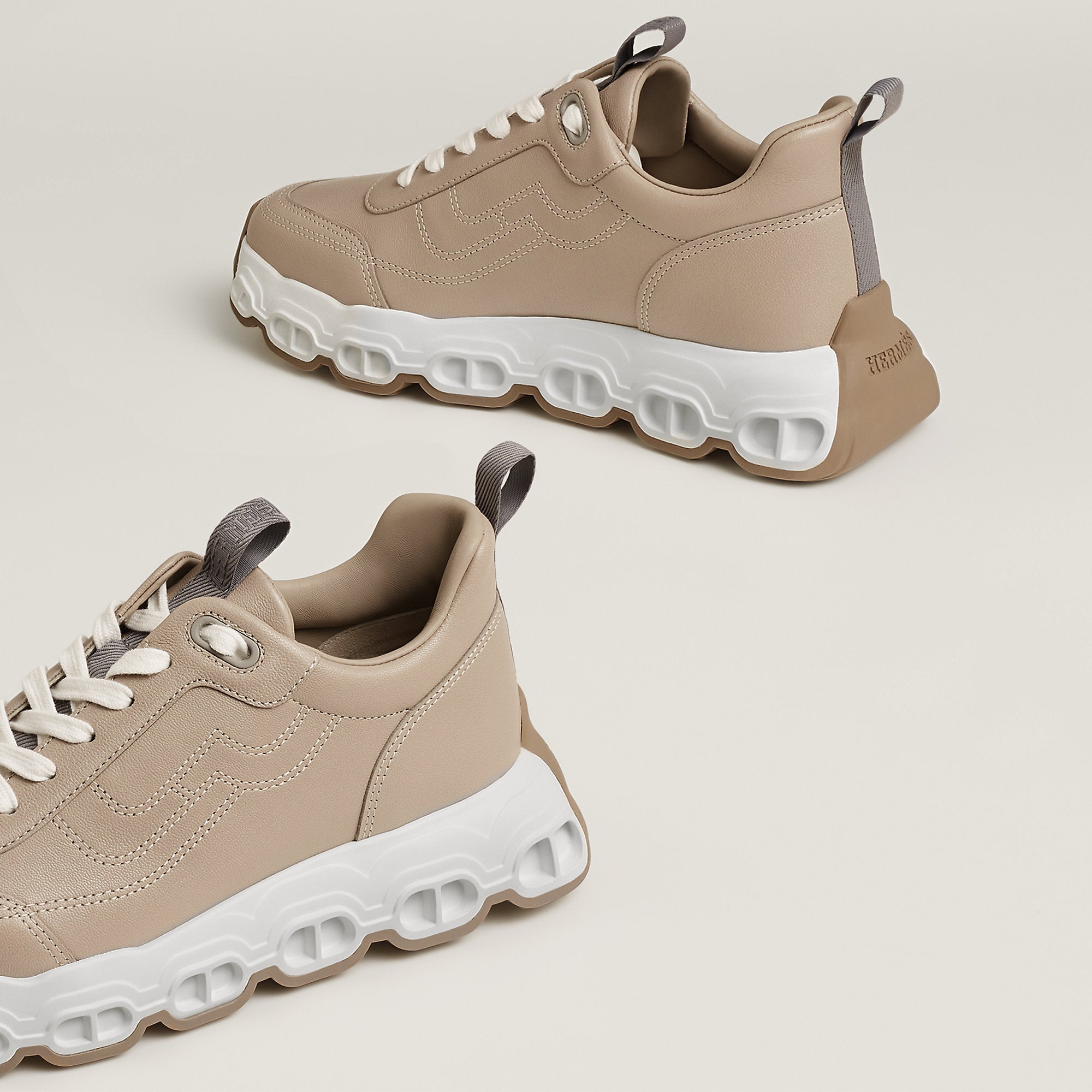  Hermes Impulse Sneaker Beige Galet