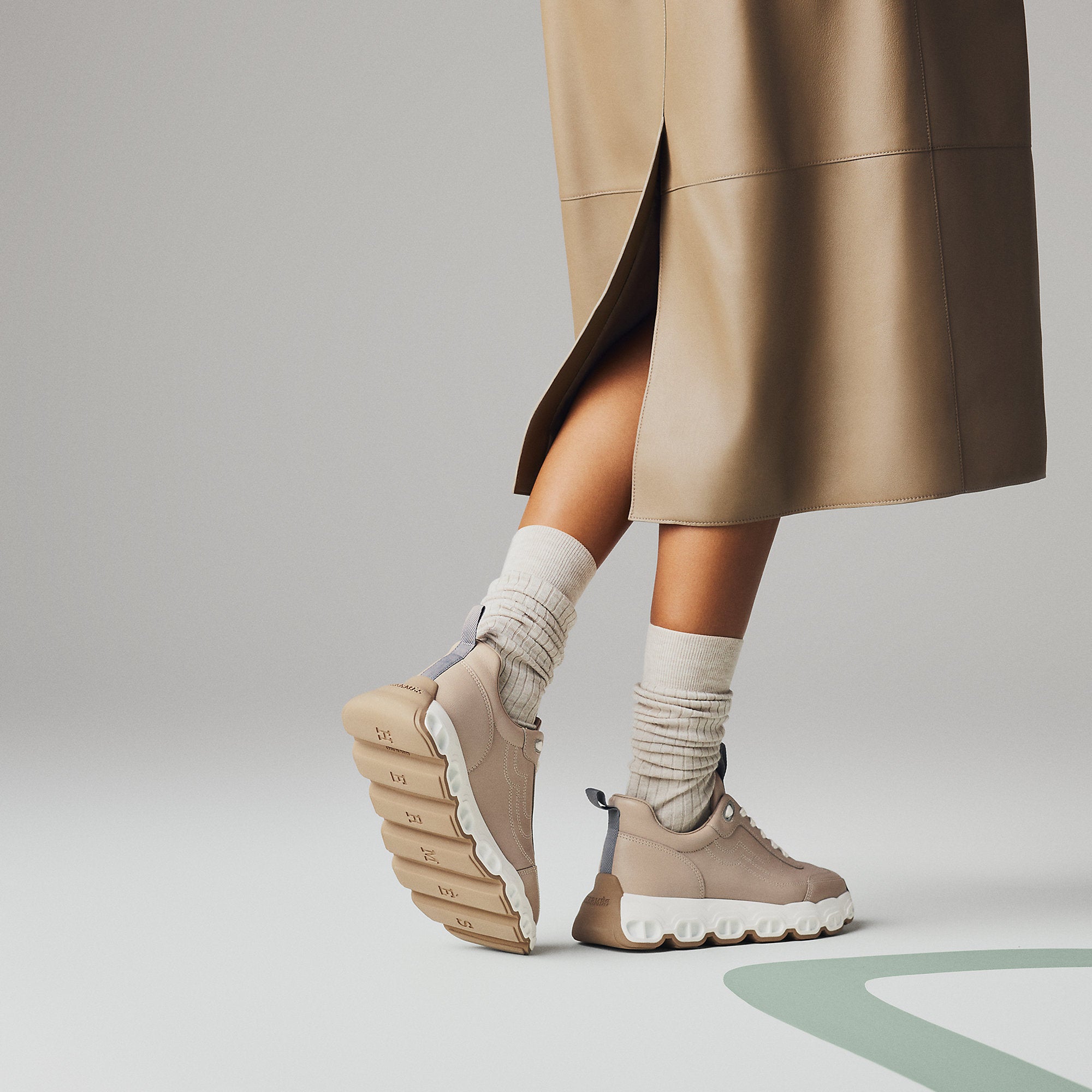  Hermes Impulse Sneaker Beige Galet