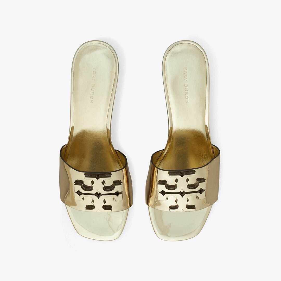 Tory Burch Ines Heeled Mule CRASH GOLD / GOLD