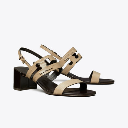 Tory Burch Ines Heeled Sandal STORMY GRAY / COCONUT