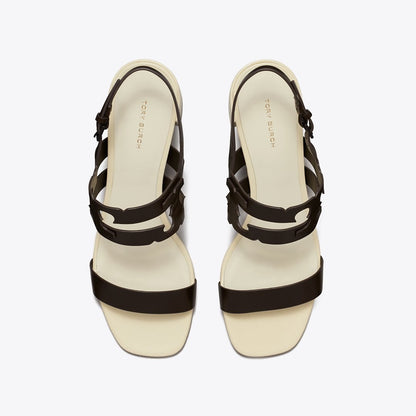 Tory Burch Ines Heeled Sandal COCOA / LIGHT CREAM
