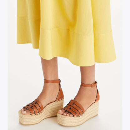Tory Burch Ines Platform Espadrille Wedge SPARK GOLD