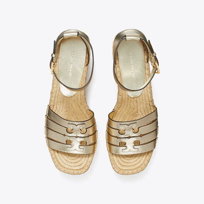 Tory Burch Ines Platform Espadrille Wedge SPARK GOLD