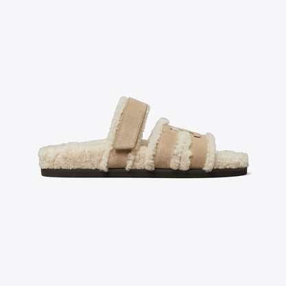 Tory Burch Ines Shearling Sport Slide NOISETTE / TAUPE