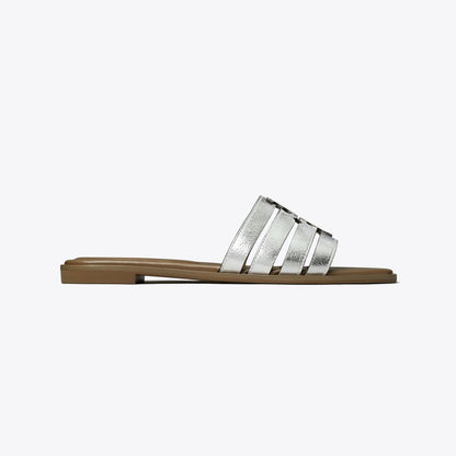 Tory Burch Ines Slide SILVER / WILD MUSHROOM