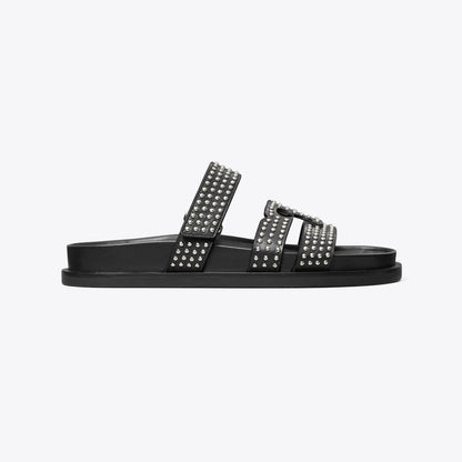 Tory Burch Ines Sport Studded Slide PERFECT BLACK