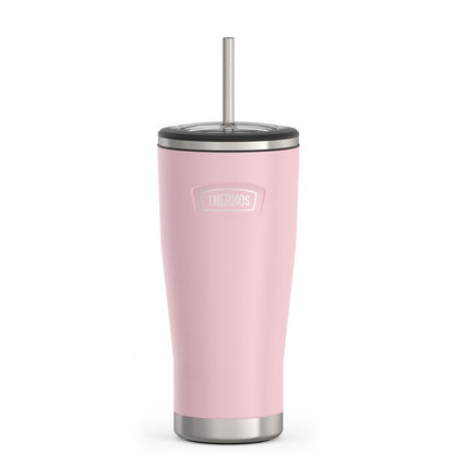 Thermos 24oz Icon Cold Tumbler With Straw Sunset Pink